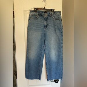 J crew high- rise slim wide leg denim jeans waist size 30 medium wash